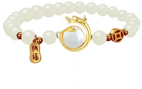 Bracelets de Nouvel An du dragon 2024, bracelet à breloques en forme de tête de dragon chinois, signe de bénédiction chanceux, signe de bénédiction chinois, bijoux à breloques pour bijoux cadeau,