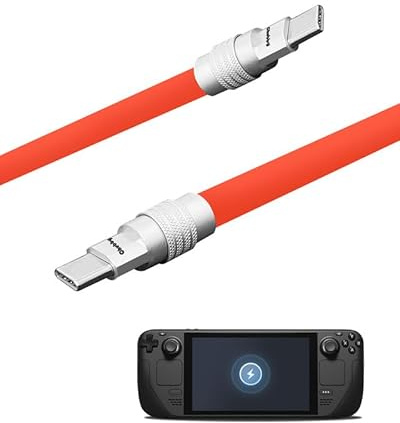 chubbycable USB Type C Fast Charging Cable Compatible with Steam Deck 100W Ultra-Thick Durable Silicone USB C Charger Cord for Steam Deck OLED, Red, Type-C to Type-C, 3.3 FT