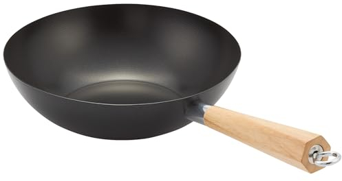 Judge Essentials Stir Fry Wok, 26cm - Non Stick & Carbon Steel - Stay Cool Wooden Handle