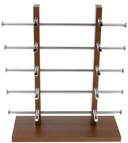 Harilla Hochwertiger Brillenständer aus Holz für 10 Brillen, stilvoll und praktisch, Schwarzes Holz