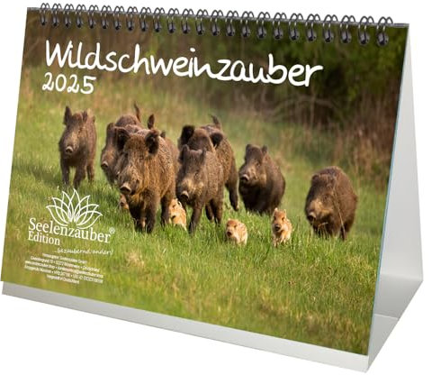 Wildschweinzauber DIN A5 Tischkalender für 2025 Schweine Schweinchen - Seelenzauber
