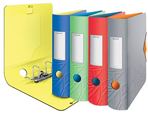 Leitz 180° Active Urban Chic Aktenordner, 5er Pack, A4, gebogener Rücken 82 mm Breite, elastischer Verschluss, leichtes Polyfoam, Urban Chic, Farblich sortiert, 11161099