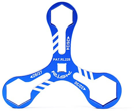 Mllepjdh Clé avant 6 en 1 en alliage d'aluminium pour outils de réparation de fourche pour XCT XCM XCR 24/26/27/28/30/32 mm Outil de réparation de fourche avant de vélo pour Suntour XCR XCT XCM