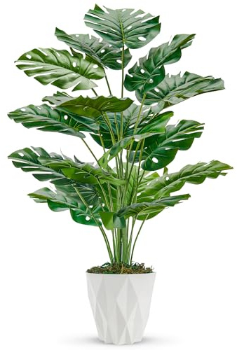 Toopify Plantas artificiales grandes de 28 pulgadas para interiores con maceta blanca para decoración del hogar, oficina, sala de estar