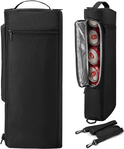 OUUTMEE Golf Cooler Bag, Thickened Wine cooler bag - Holds 6 Beer Cans or 2 Wine Bottles, Leakproof Insulated Beer Cooler Bag for Golf, Travel, Camping
