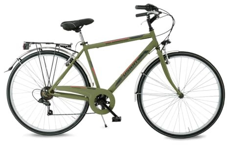 Velomarche Bazam - Herrenfahrrad City Bike Fusion 28 Zoll, 6 Gänge, Stadtfahrrad, Stahlrahmen, Erwachsene Herren, Größe 50, Oasi Green