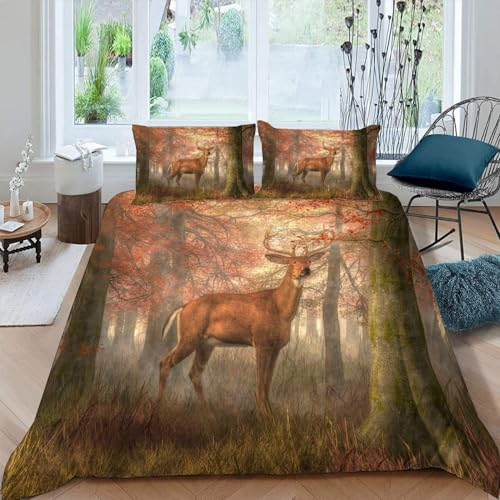 VULORA REH Kinderbettwäsche 135x200 Tier 3D Druck Bettwäsche-Sets 3Teilig für Jungen Mädchen Teenager Weich Mikrofaser Bettbezug mit Reißverschluss und 2 Kissenbezüge 80x80cm