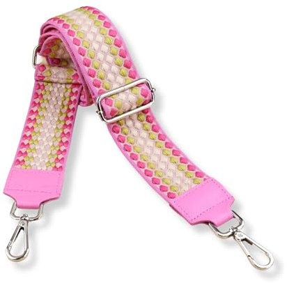 Blade Taschengurt - Verstellbarer Schultergurt für Taschen - Austauschbare Taschengurte für Damen - Taschengurt, 5 cm breit - Gurt für Bauchtaschen - Taschenriemen mit silbernen Schnallen-Rosa-6