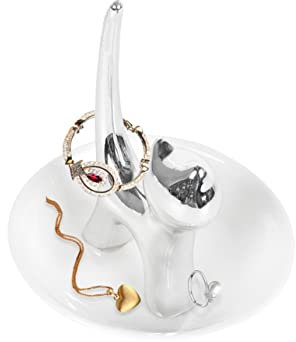 SOIMISS Hermoso Plato De Cerámica Para Joyas Bandeja Para Guardar Baratijas Con Forma De Gato Elegante Para El Tocador De Mujer