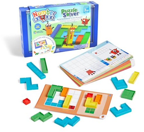 Learning Resources Numberblocks Puzzle Solver, Spielzeug für 3-jährige Jungen und Mädchen, 50 Puzzles mit 4 Schwierigkeitsstufen, Reisespiele