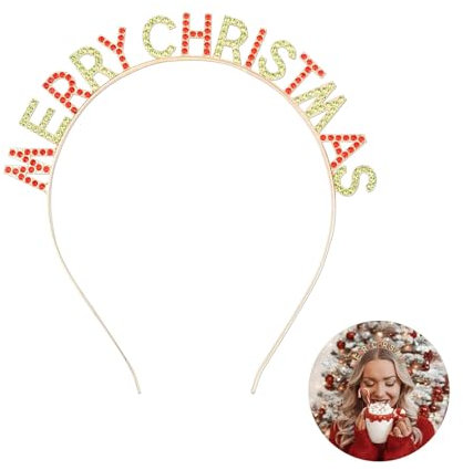Serre-Tête De Noël Pour Adultes,Serre-Tête De Noël,Joyeux Noël,Accessoires De Cheveux De Noël,Serre-Tête De Noël Pour Femmes,Serre-Tête De Noël Avec Strass Étincelant Cadeau En Forme De Boule