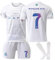 Awonlate Nr.7 Fußballtrikot für Kinder Weiß, Fussball Trikot Kinder Set, Football Fußballtrikot Fussball Set für Junge und Mädchen,Größe 28 (Höhe:150-160 cm)