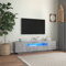 Juroupi TV-Schrank mit LED-Beleuchtung Betongrau 160x35x40 cm Wohnwand Fernsehschrank Lowboard HäNgend Wohnwand Weiß Hochglanz