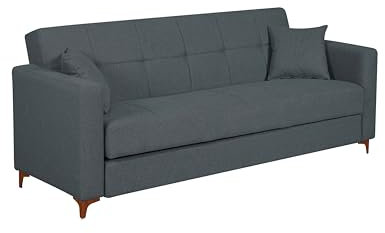 SHIITO | Modelo Cortez - Sofá Cama Clic-Clac con Almacenaje | Comodidad y Estilo en 3 Plazas | 210 x 85 x 84.5 cm - Gris Oscuro
