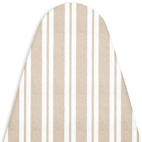 Housse De Rechange Encasa Xo pour Table À Repasser avec Rembourrage Extra Épais, Élastique Et Résistant À La Chaleur, S’Adapte Aux Tables Larges Standard (125x46 cm), Rayures Franca Beige, Robuste.