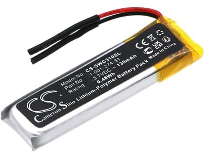 TCTK Akku 130mAh Kompatibel mit [Sony] WI-C200, WI-C300, WI-C310, WI-C400, WI-C500, WI-C600N Ersetzt 1-001-274-31