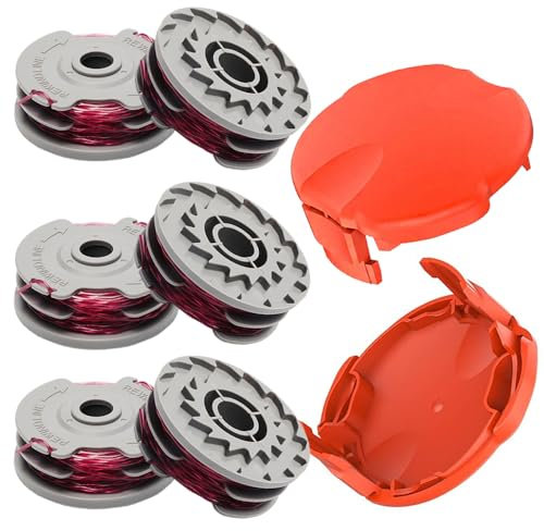 Eimuweip Bobine di ricambio per decespugliatore Flymo FLY021, 6 + 2 bobine di ricambio per tagliaerba Flymo FLY021 (1 bobina e 1 tappo)