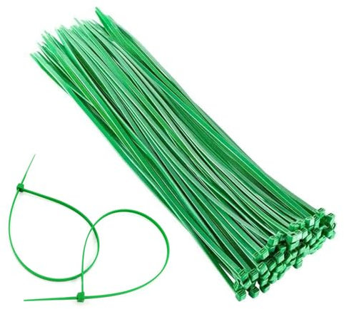 Lot de 100 petits attaches de câble vertes autobloquantes | 200 x 2,5 mm | Attaches de câble réglables multi-usages | Attaches de câble réutilisables | Petit serre-câble pour maison, jardin, arbre et