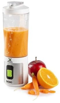 DOMO DO752BL Portable Blender - Powerful Mini Stand Mixer mit Tritan-Flasche - 120W - USB-C Aufladbar - 600 ml - Silber/Weiß