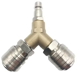 ANDARS Raccord Pneumatique Double, 1/4 Pouce Raccords Distributeur D'air Comprimé, fer Nickelé Raccord Compresseur D'air, avec Ruban D'étanchéité, Destiné(E) à la Construction et à la Rénovation