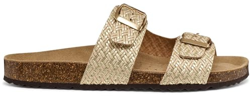 Geox Damen D BRIONIA L Flat Sandal, LT Gold, 36 EU