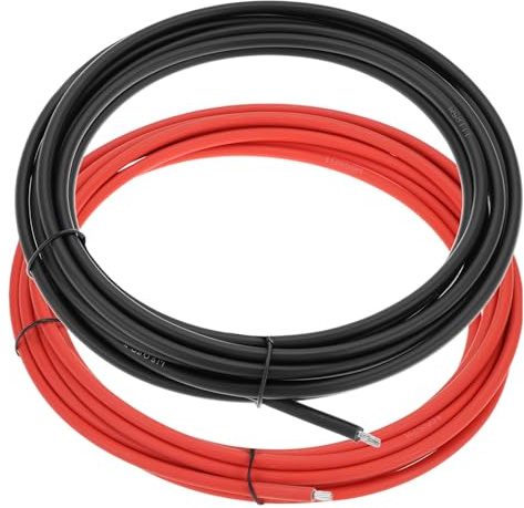 QWORK® Câble de véhicule 4 mm², silicone câble 5 m rouge & 5 m noir, câble électronique de véhicule