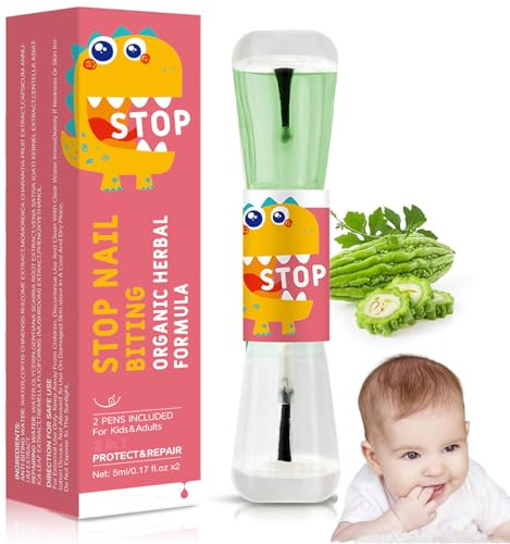 Bitter Nail Po-lish for Thumb Sucking & Nail Biting Stopper – Plant-Based Clear Varnish, Dual-Ended Pen Design, Long-Lasting Daily Care for Kids & Adults