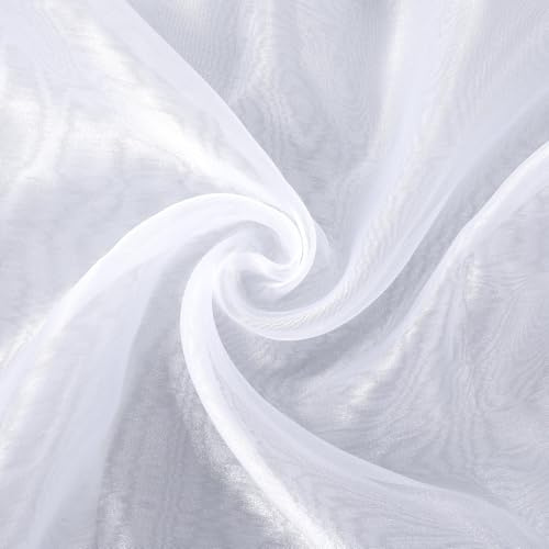 2 Meter Organza Stoff 1.5x2m, Tüll Stoff Organza, Weißer Transparente Tüll für Hochzeit, Party, DIY-Projekte