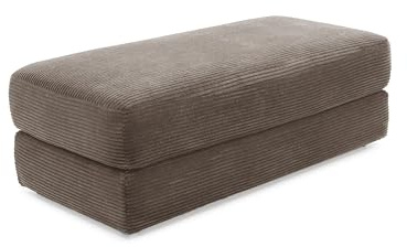Großer Polsterhocker mit Bonellfederkern-Polsterung B124/T60/H40 cm, Sitzbank Designerhocker passend zum Big-Sofa, weicher und robuster Trend-Bezug aus Cord Braun Taupe / 15258