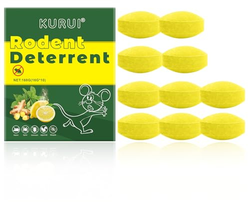 Peppermint Oil Rat Repellent - Mouse Repellent Pellets - Strong Natural Rodent Deterrent for Home, Garage, Attic - Long Lasting Protection - 10 Packs