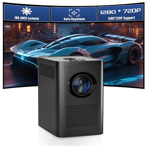 S30 Vidéo Projecteur Mini Bluetooth 1280 * 720P, Android 7.1 HD, Portable pour Films Extérieurs, Compatible Smartphones, Ordinateur Portable, USB, Parfait pour Maison, Chambre et Extérieur (Noir)