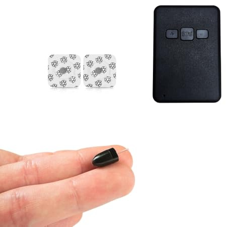 CooMax Auricolari Spia Esami Senza Telefono (Vip Pro UltraMini Pezzo GSM) | Scheda Nano SIM, Microfono integrato, Collare a induzione, Invisibile, Auricolare nascosto, Dimensioni mini