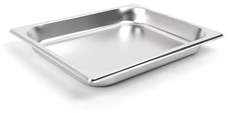 METRO Professional Grillpfanne aus Edelstahl, Gastronorm GN 1/2, 31 × 21 × 4.5 cm, Spülmaschinengeeignet