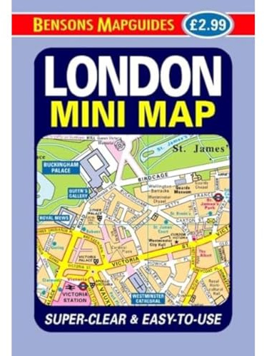 Bensons MapGuides London Navigationskarte, Glänzend, Vollfarbe, 9.9 cm x 0.3 cm