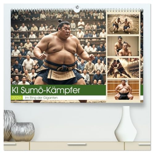 KI Sumo-Kämpfer Im Ring der Giganten (hochwertiger Premium Wandkalender 2026 DIN A2 quer), Kunstdruck in Hochglanz: Abwechslungsreiche Darstellung des ... der Rituale der Sum¿-Kämpfer (CALVENDO Sport)