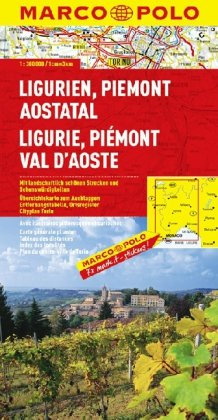 Italien. 1:300000 / Ligurien /Piemont /Aostatal: Italien Blatt 1: Mit landschaftlich schönen Strecken und Sehenswürdigkeiten. Übersichtskarte zum ... Ortsregister, Cityplan Turin