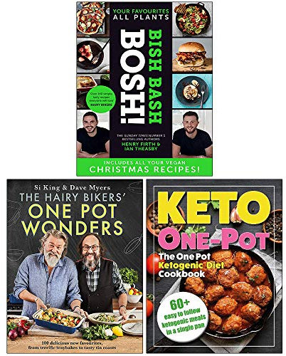 BISH BASH BOSH [Hardcover], The Hairy Bikers One Pot Wonders [Hardcover], The One Pot Ketogenic Diet Cookbook 3 Books Collection Set