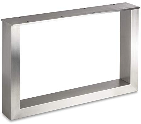 SOTECH Exklusives Tischgestell KUFE ECHT Edelstahl/Profil 80 x 40 mm/Höhe: 400 mm/Tiefe: 600 mm höhenverstellbar Couchtisch-Untergestell Rahmengestell