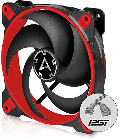 ARCTIC BioniX P120 - PC Fan, 120mm Gaming Case Fan with PWM Sharing Technology (PST), Pressure-optimised, quiet motor, Computer, Fan Speed: 200-2100 rpm - Red