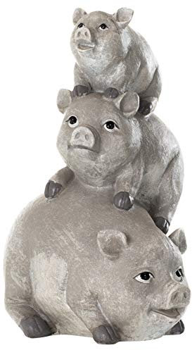 Garden items - 11658 Schweine Gartenstatue, Einheitsgröße, hellgrau