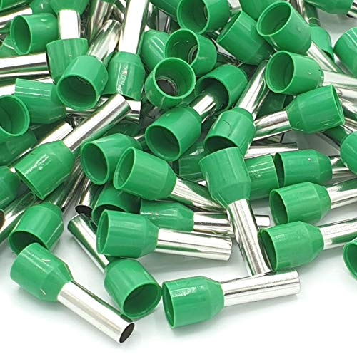 100pcs 6mm Insulated Green Single Cord End Terminal Crimp Bootlace Ferrules