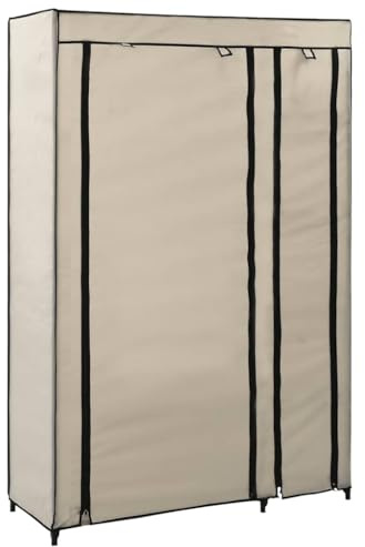 vidaXL Folding Wardrobe Cream 110x45x175 cm Fabric