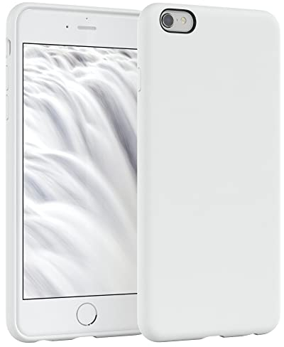 EAZY CASE Premium Silikon Handyhülle kompatibel mit iPhone 6 Slimcover mit Kameraschutz und Innenfutter, Silikonhülle, Schutzhülle, Bumper, Handy Case, Hülle, Softcase, Weiß