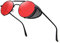 ANDOILT Steampunk Sonnenbrille Herren Damen Runde Retro Vitage Sonnenbrillen UV400 Schutz Metall Rahmen Schwarzer Rahmen Rot Linse