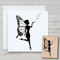 NEWSTAMPS Stempel Fee Motivstempel aus Holz & Gummi zum Karten und Geschenke basteln, Holzstempel für Scrapbook, Textilstempel, Deko, Freunde