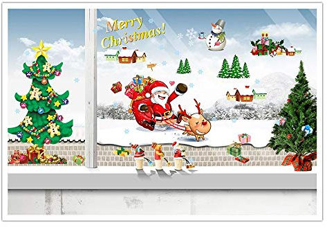 BAOJIAN Pegatinas de pared Árbol de Navidad Árbol de Navidad Etiqueta de la pared Pegar Decoraciones para el hogar Móvil DIY