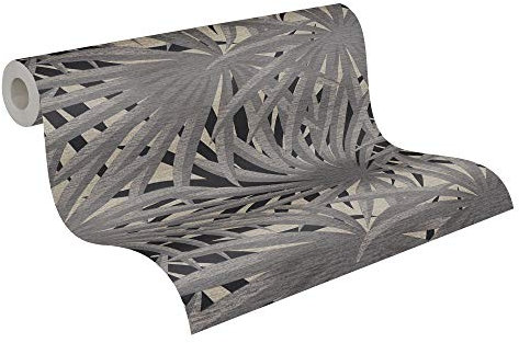 A.S. Création Livingwalls Vliestapete Metropolitan Stories Palmentapete Said Marrakesch 10,05 m x 0,53 m grau metallic schwarz 378612 37861-2
