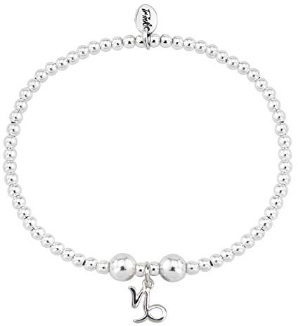 TRINK Brand Capricorn Zodiac Astrological Star Sign Sterling Silver Birthday Beaded Charm Bracelet