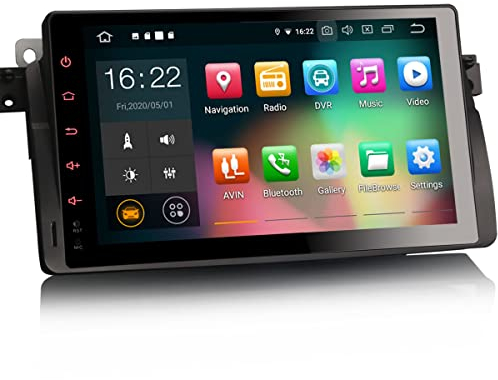 Erisin 9 Pouces 8-Core Android 12.0 Autoradio pour BMW Série 3 E46 M3 Rover 75 MG ZT Support GPS Navigation Stéréo CarPlay Android Auto DSP Bluetooth WiFi Dab+ TPMS Capacitif 4GO RAM + 64GO ROM