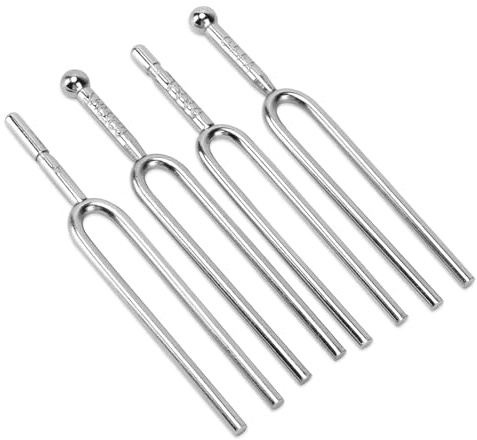 4Pcs Tuning Fork, Standard A 440 Hz Music Tuning Fork Standard Tuner Tone Tool Instrument Repair Tool Set for Violin Guitar Tuner Device Piano Tuning Fork Maintenance Accessories